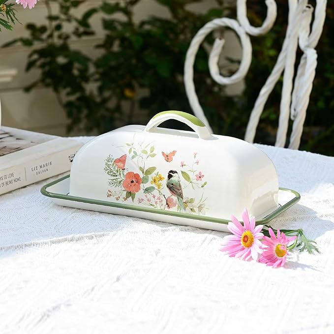 Enameled Farmhouse Vintage Butter Dish - Image 3
