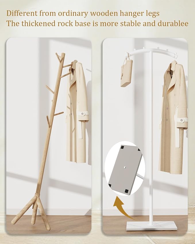 Arcuate Garment Rack, T-shaped Coat Tree Freestanding, Metal Coat Racks - Image 7