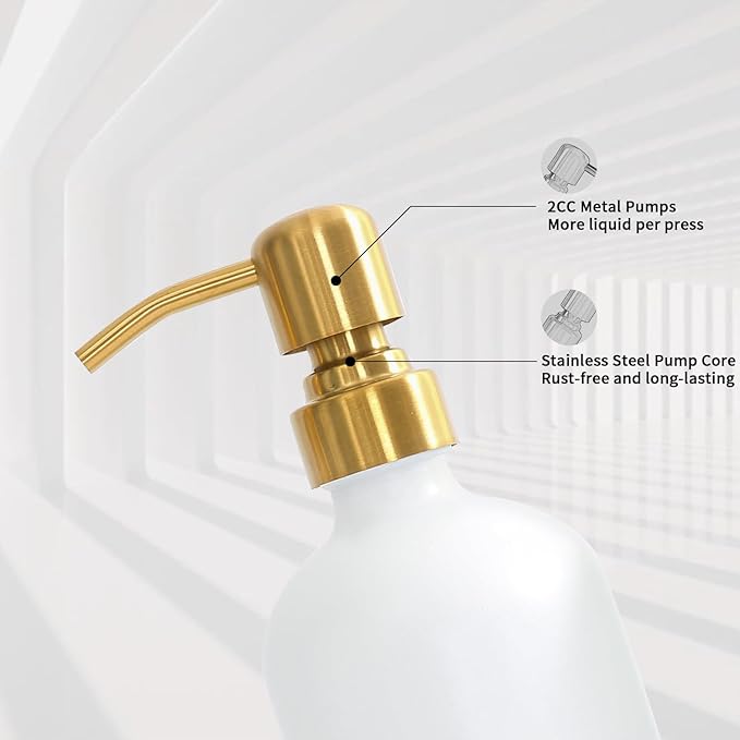 Gold Soap Dispenser Bathroom Set, Hand and Lotion Dispenser - Image 4