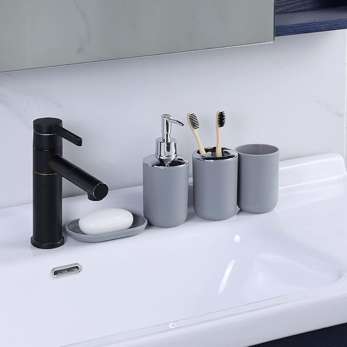 IMAVO Bathroom Accessories Set, 7 Pieces Bathroom Accessory Set, Toilet Brush - Image 4