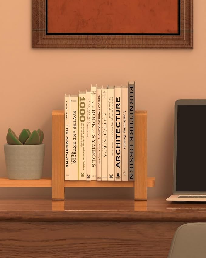 Adjustable Desktop Bookshelf, Retro Tabletop Bookshelf, Desk Shelf - Image 2