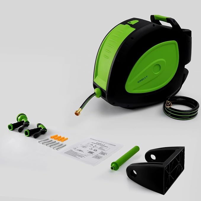 Garden Hose Reel 1/2 Inch x 100 ft, Any Length Lock, Super Heavy Duty, Slow - Image 3