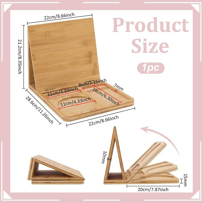 PH PandaHall Wooden Book Stand for Reading Rest Triangle Book Holder - Image 2