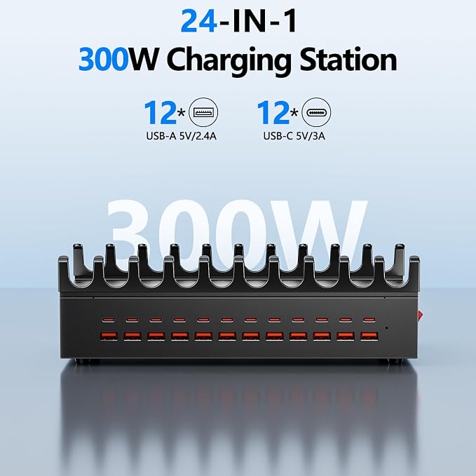 300W Charging Station with 24 Ports, USB Fast Charger - Image 2