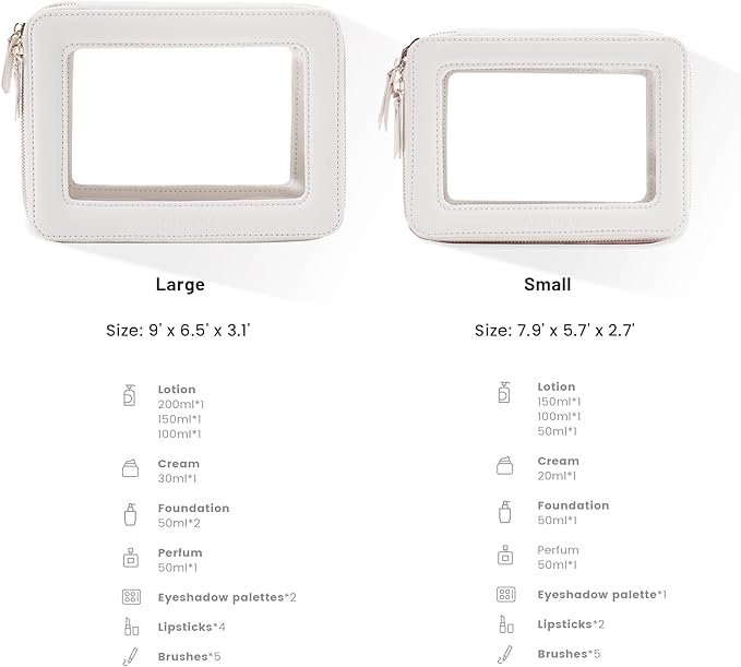 Aveniee Clear Makeup Bag Organizer, Large Travel Toiletry Bag - Image 3
