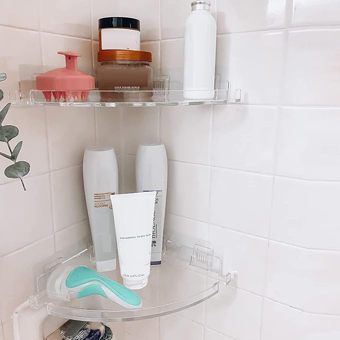 JiePai Acrylic Corner Shower Caddy Shelf - Image 5