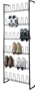 MyGift 70 Inch Black Metal Wall Mounted Shoe Rack by MyGiftHome