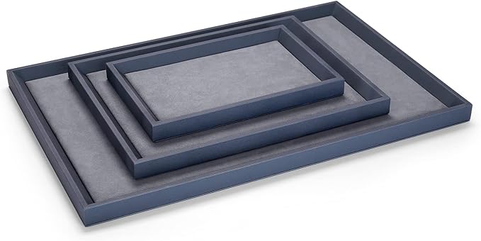 Oirlv Premium Leather Flat Jewelry Tray Jewelry Display Organizer Plate - Image 2