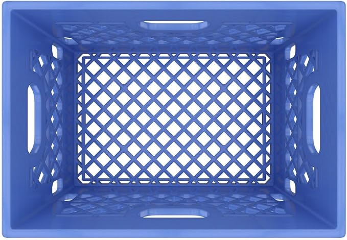 Heavy Duty Plastic Storage Milk Crates, Stackable Utility Organizer Bins - Image 6
