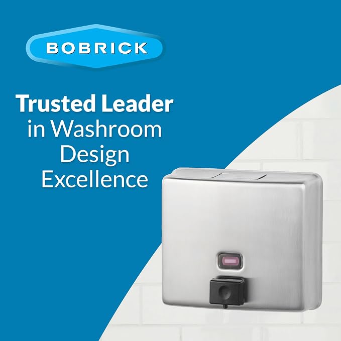 Bobrick Wall-Mounted Liquid Soap Dispenser, Satin-Finish Stainless Steel - Image 9