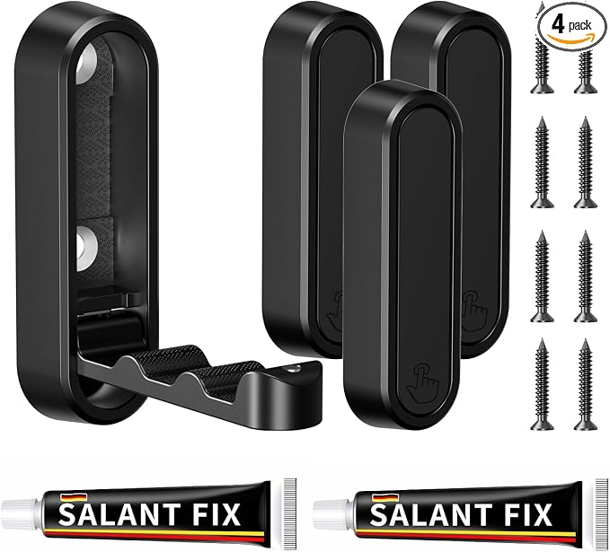 4-Pack Heavy Duty Zinc Alloy Folding Wall Hooks by CMRUI