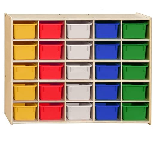 Contender 25 Tray Storage with Assorted Pastel Trays, Kids Cube Locker Shelving - Image 4