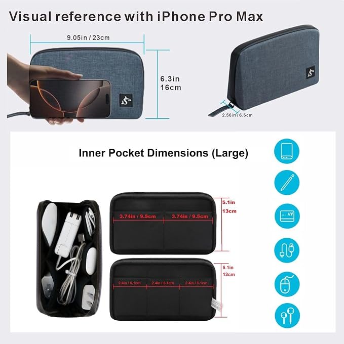Electronic Organizer Travel Case – Waterproof Cable Bag - Image 3