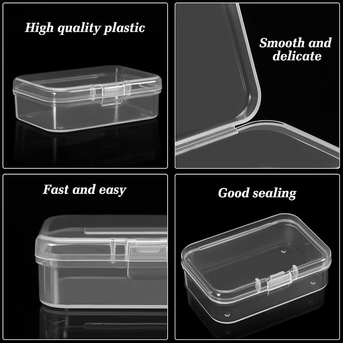 SATINIOR 48 Packs Clear Small Plastic Containers Transparent Storage Box - Image 3