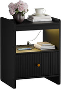 HIFYOBRO 21.6" Tall Fluted Nightstand, End Table by HIFYOBROUS