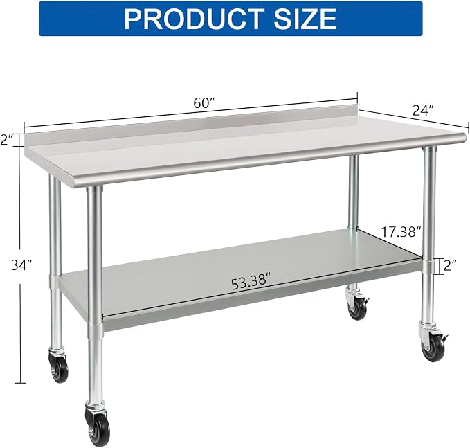 HARDURA Stainless Steel Table 24 x 60 Inches - Image 2