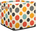 TropicalLife 13x13x13 Inch Large Fabric Storage Cube Vintage Polka Dots by TropicalLife