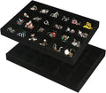 Coward 2PC Black Velvet Stackable 24 Gird Jewelry Organizer Tray Necklace by FocusOnJewelryDisplay15yrs