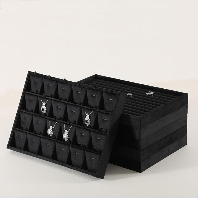 Stackable Jewelry Trays, Velvet Earring Box, Premium Necklace Box, Luxury - Image 2