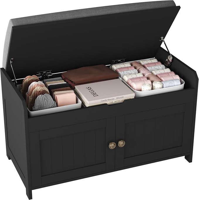 HOMEFORT 30" Shoe Bench with Lift Top Storage, Entryway Bench with Cushioned by HOMEFORT