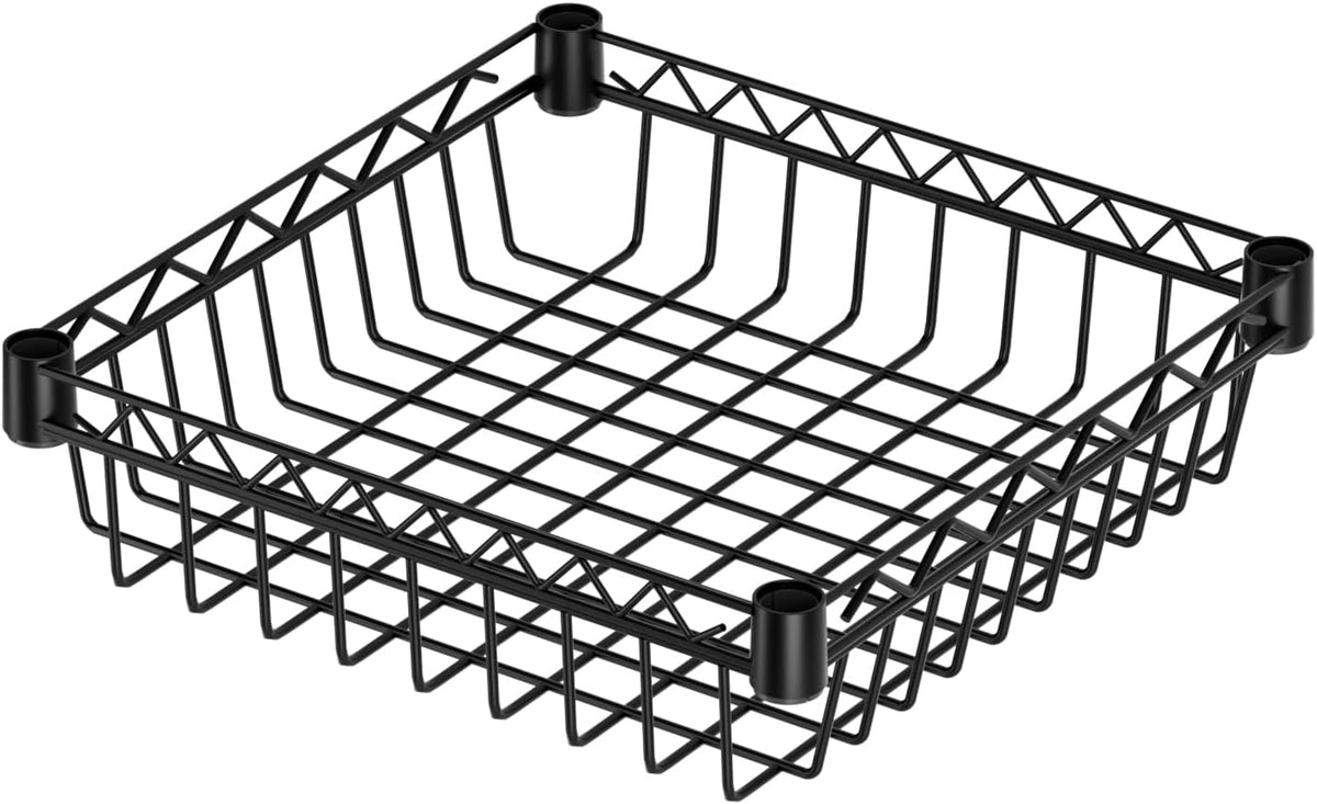 Basket Shelves Closet Rack with Wheels Metal Pantry Wire Shelf Unit