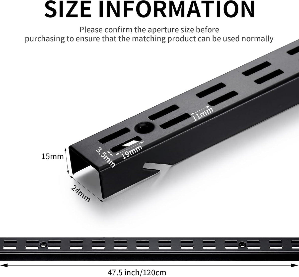 6 Pcs Shelf Rails Bracket Track 47.5 Inches Upright Closet System