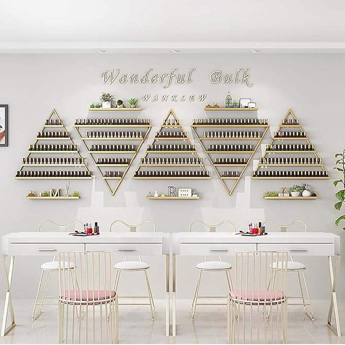 Wall Mounted Shelf Nail Polish Bottle Display Rack, Triangular Essential Oil - Image 2