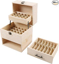 3 Tiers Essential Oil Storage Box, Wooden Perfume Bottle Display Organizer Case by Hteedy