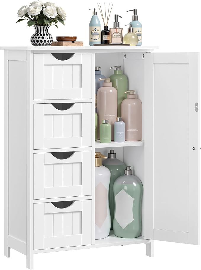 VASAGLE Storage Cabinet with Drawers, Freestanding Floor Cabinet with Door by VASAGLEbySONGMICSHOME