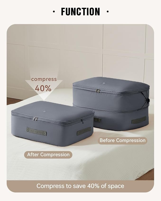 Eachy 3-Pack Comforter Storage Bag Blanket Storage Bags, 68L Compression Bags - Image 2