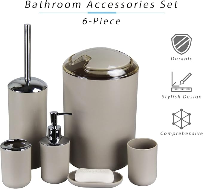 IMAVO Bathroom Accessories Set, Bathroom Set, 7 Pieces Bathroom Accessory Set - Image 2