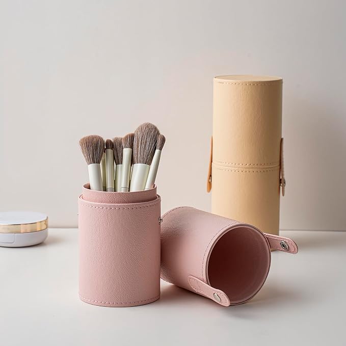 Portable Makeup Brush Holder, Waterproof PU Leather Travel Makeup Brush Case - Image 5