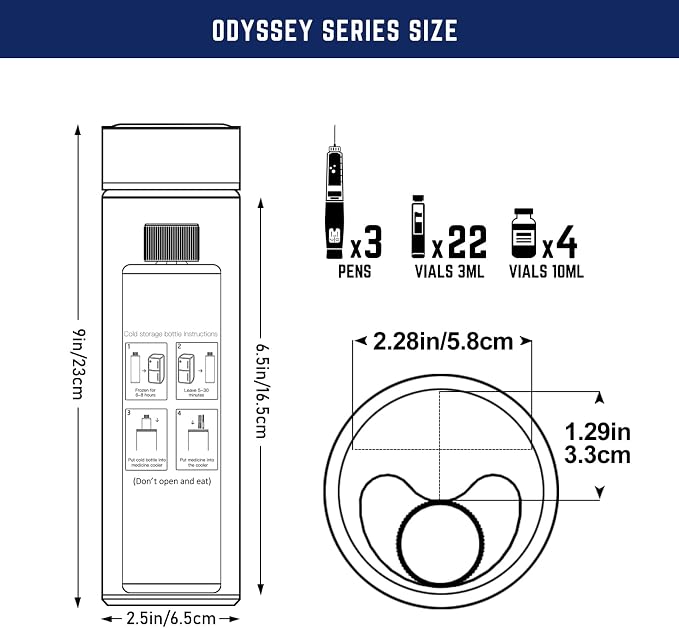 DISONCARE Odyssey 60H 3Pens Insulin Cooler Travel case Digital Display - Image 3
