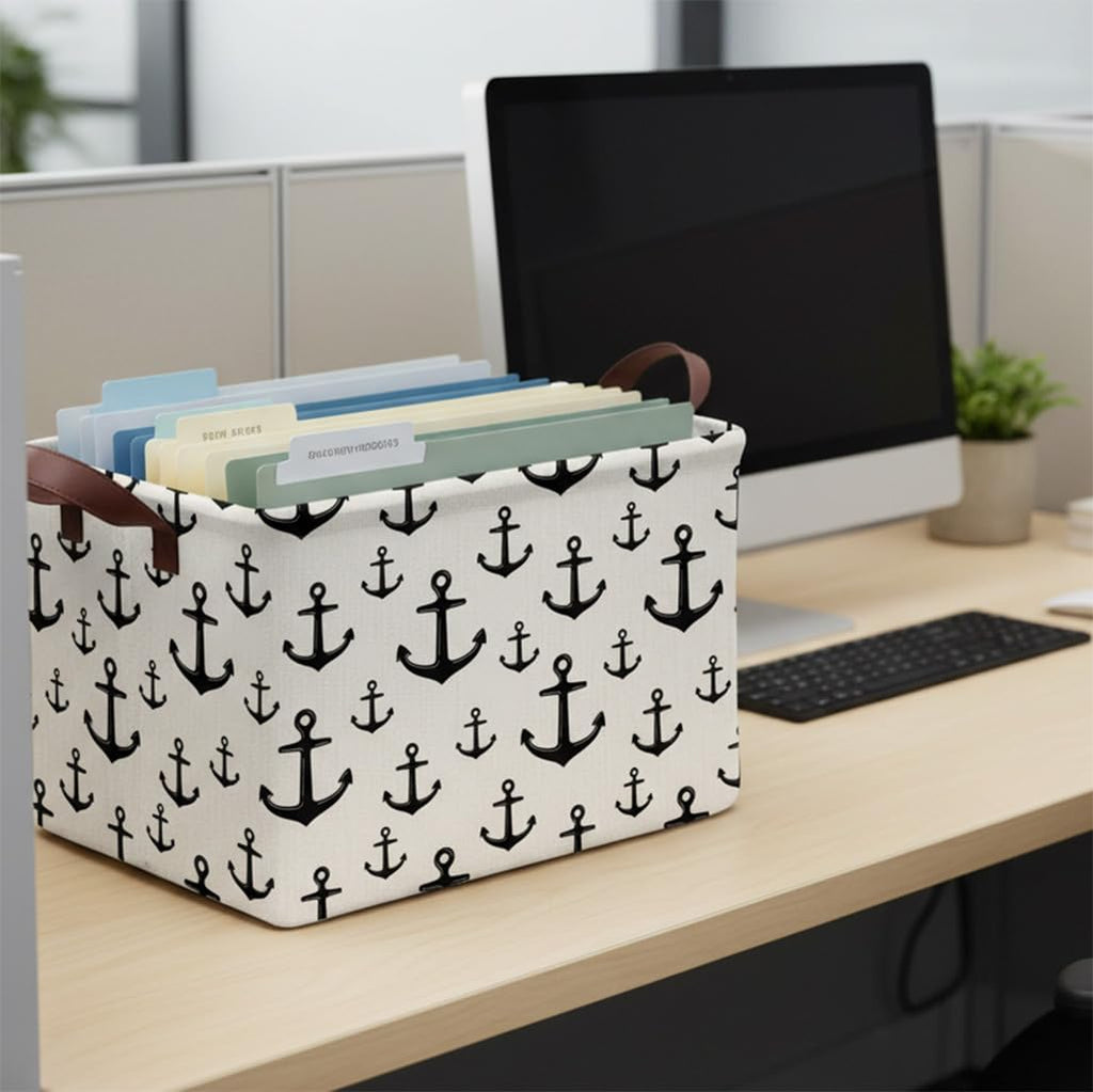 Anchor Storage Basket Waterproof Canvas Toy Storage Bin Home Anchor