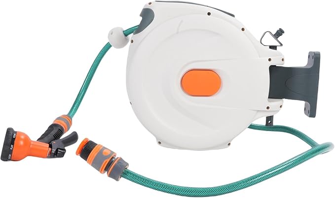 JTLB Retractable Garden Hose Reel 10m Wall Mount 180 Degree Swivel Bracket - Image 9