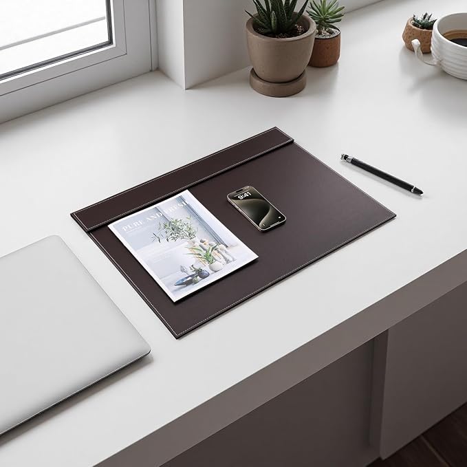 KINGFOM Ultra-Smooth PU Leather Desk Pad & Mat Office Desk Drawing & Writing - Image 5