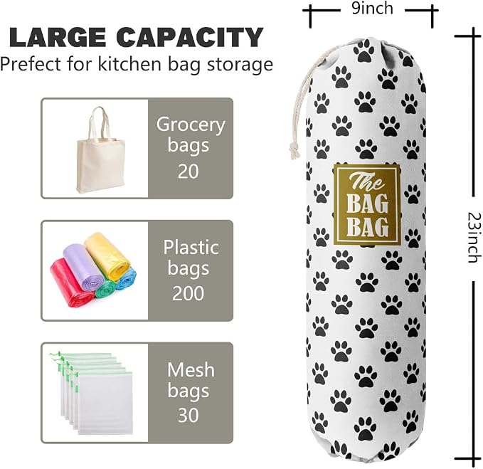 Grocery Bags Holder Organizer For Shopping Bags, Wall Mount Plastic Bags - Image 2