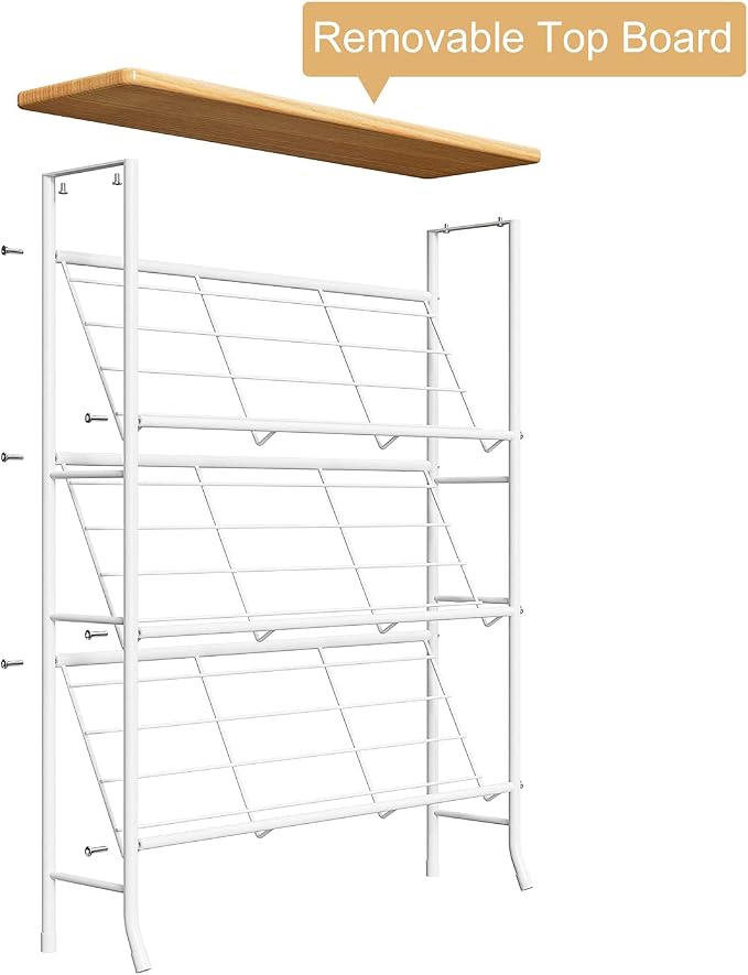JZM Shoe Rack Storage, Narrow 4 Tier Metal Shoe Storage Shelf, Free Standing - Image 4