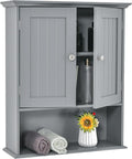Tangkula Bathroom Wall Cabinet, Wooden Hanging Cabinet by TANGKULA
