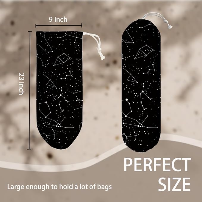 Constellation Stars Plastic Bag Holder, Astrology Reusable Grocery Garbage Bags - Image 4