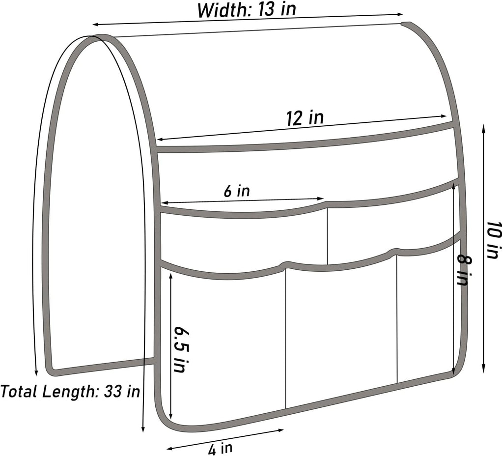 Teniux Armchair Caddy Couch Remote Control Holder, 33"x13", 6 Pockets
