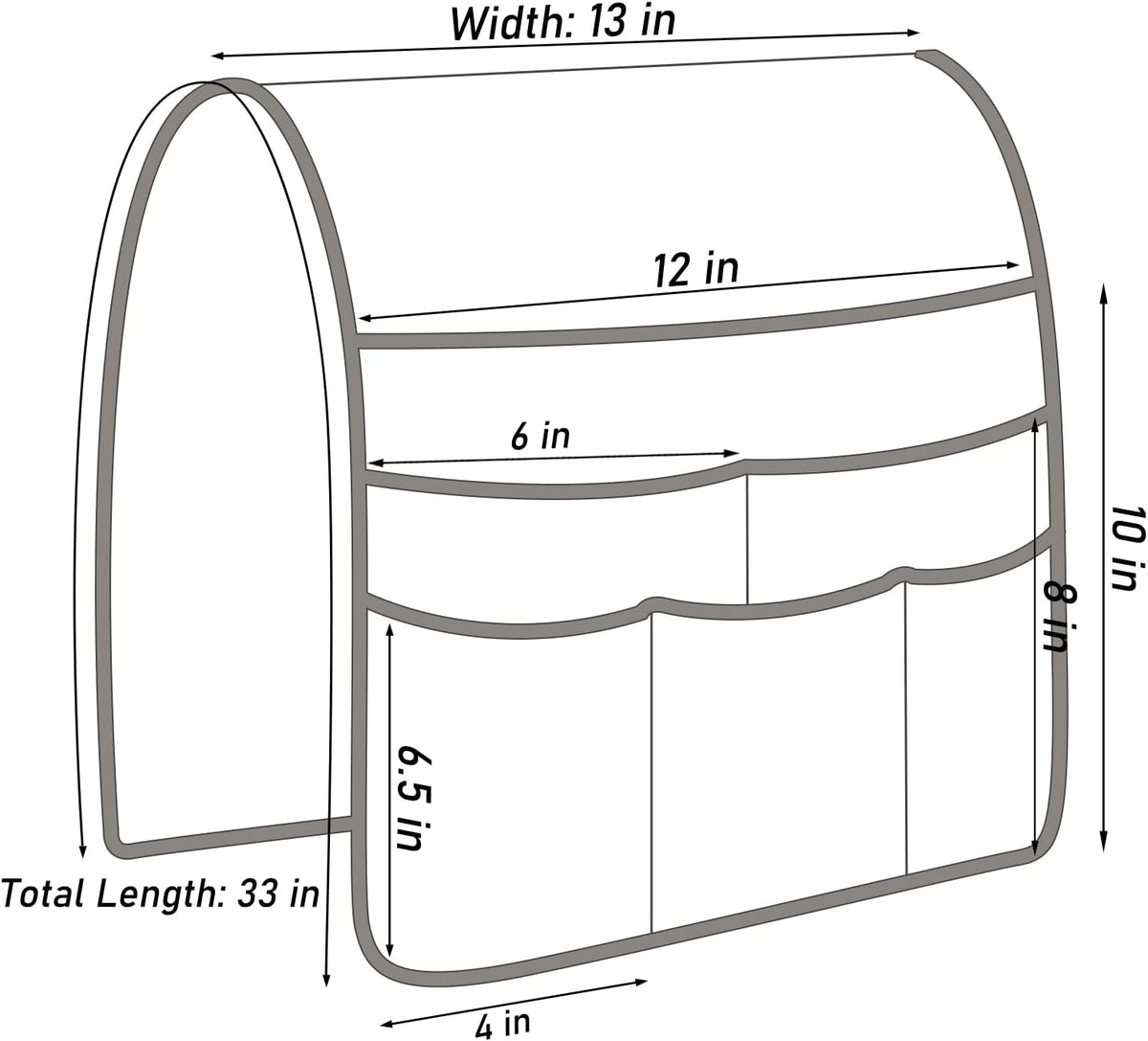 Teniux Armchair Caddy Couch Remote Control Holder, 33"x13", 6 Pockets