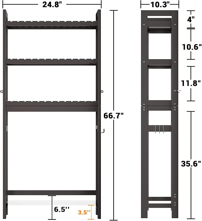 Homykic Over The Toilet Storage, Bamboo 3-Tier Over-The-Toilet Space Saver - Image 5