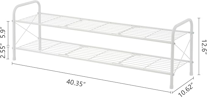Hoctieon 2 Tier Shoe Rack for Closet, Durable Mesh Style Shoe Rack, Entryway - Image 3