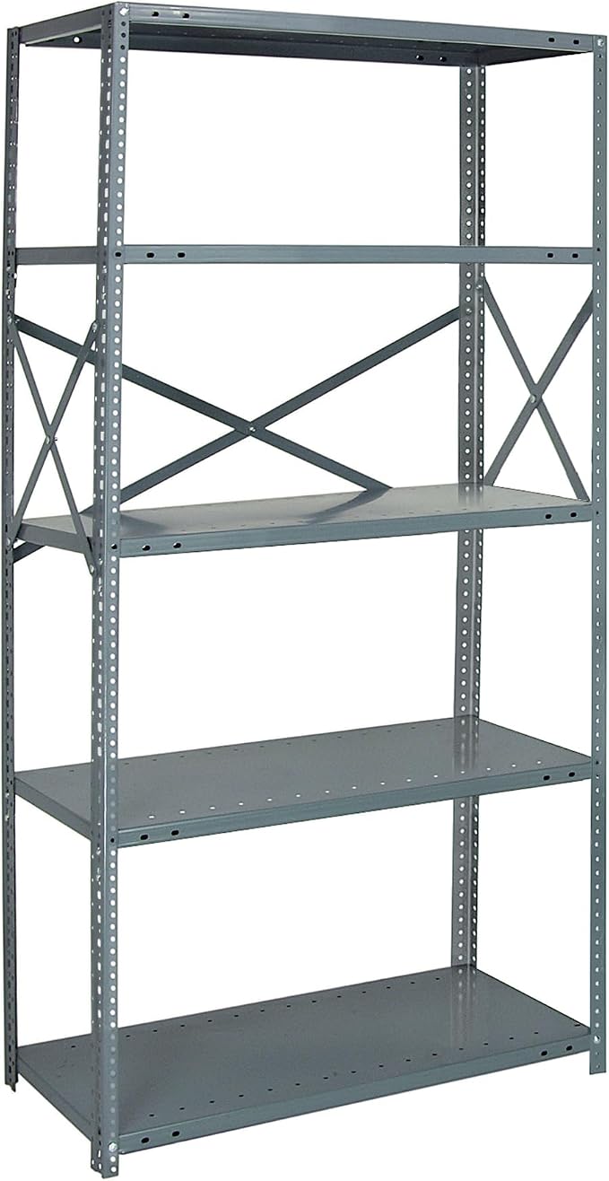 Quantum Storage Systems 75-1842-5 IRONMAN Solid Heavy Duty 5 Shelves 75" H x by QuantumStorageSystems