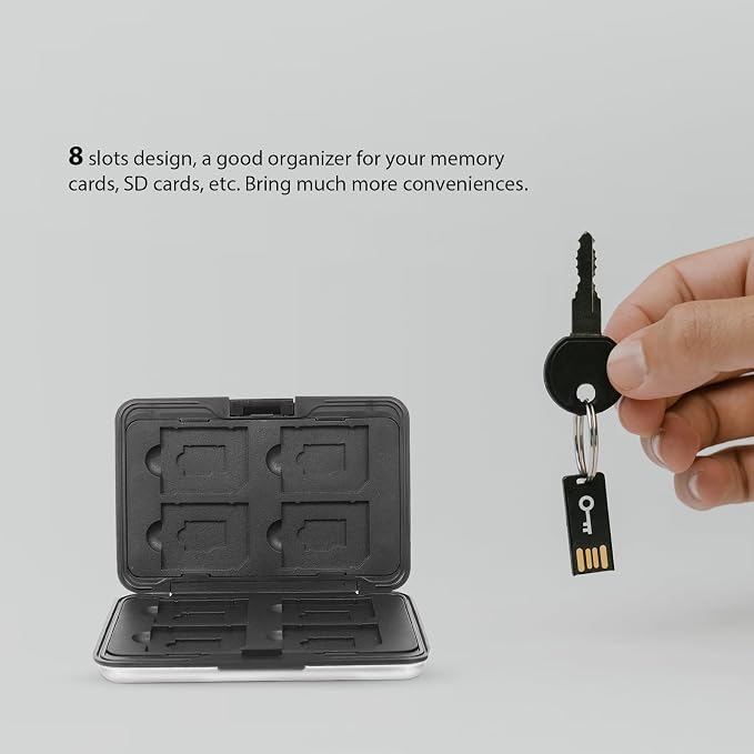 Memory Card Storage Box with Slots Secure Locking Organizer - Image 4