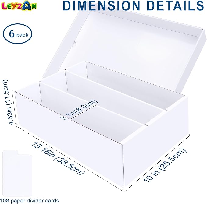 Trading Card Storage Box 6 Pack–2400 Count Cardboard Organizer - Image 2