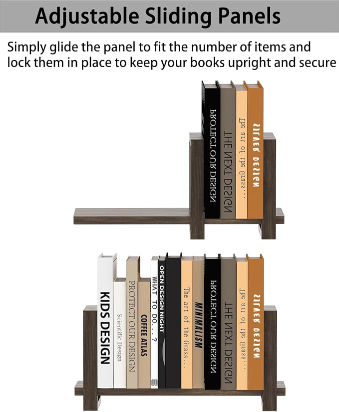 Adjustable Desktop Bookshelf, Retro Tabletop Bookshelf, Desk Shelf - Image 5