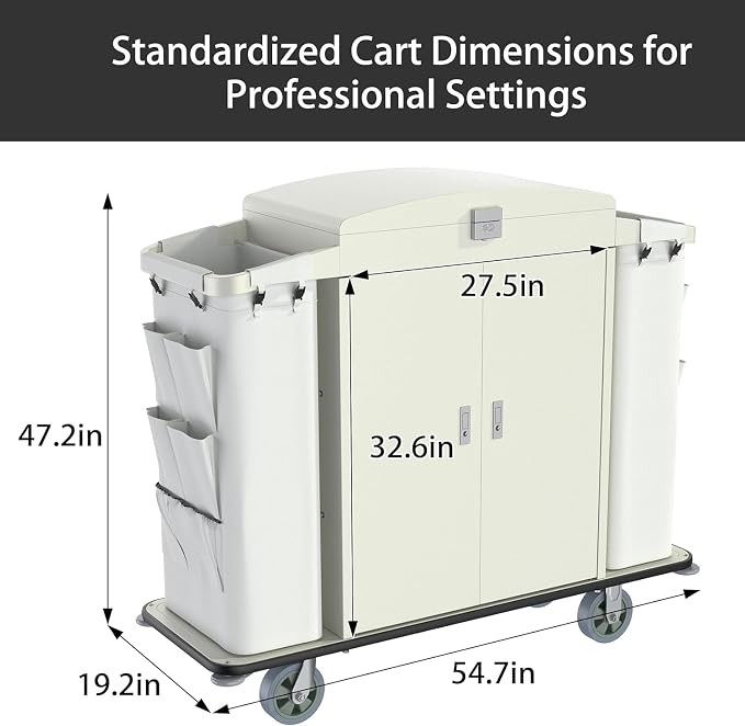 Heavy Duty Metal Housekeeping Janitorial Cart - Image 2