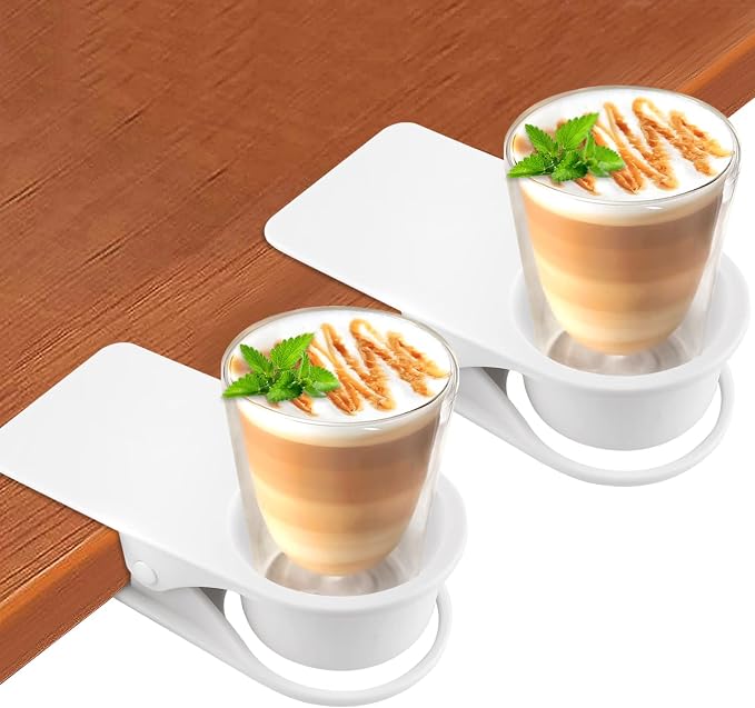 2PCS Drinking Cup Holder Clip, Kalolary Desk Bottle Cup Stand DIY Glass Clamp - Image 8